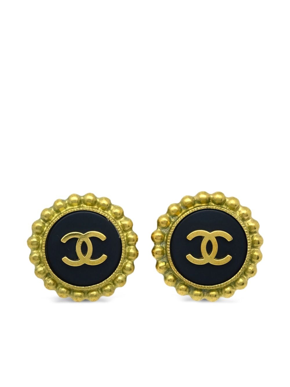CHANEL Pre-Owned 1995 CC button clip-on earrings - Gold von CHANEL Pre-Owned