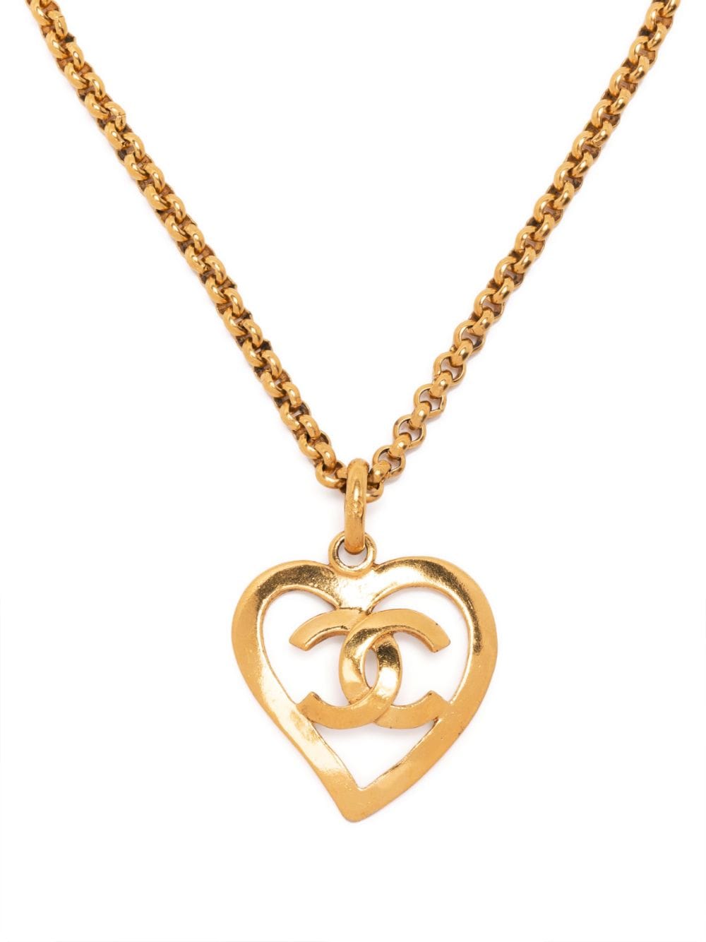 CHANEL Pre-Owned 1995 CC heart pendant necklace - Gold von CHANEL Pre-Owned