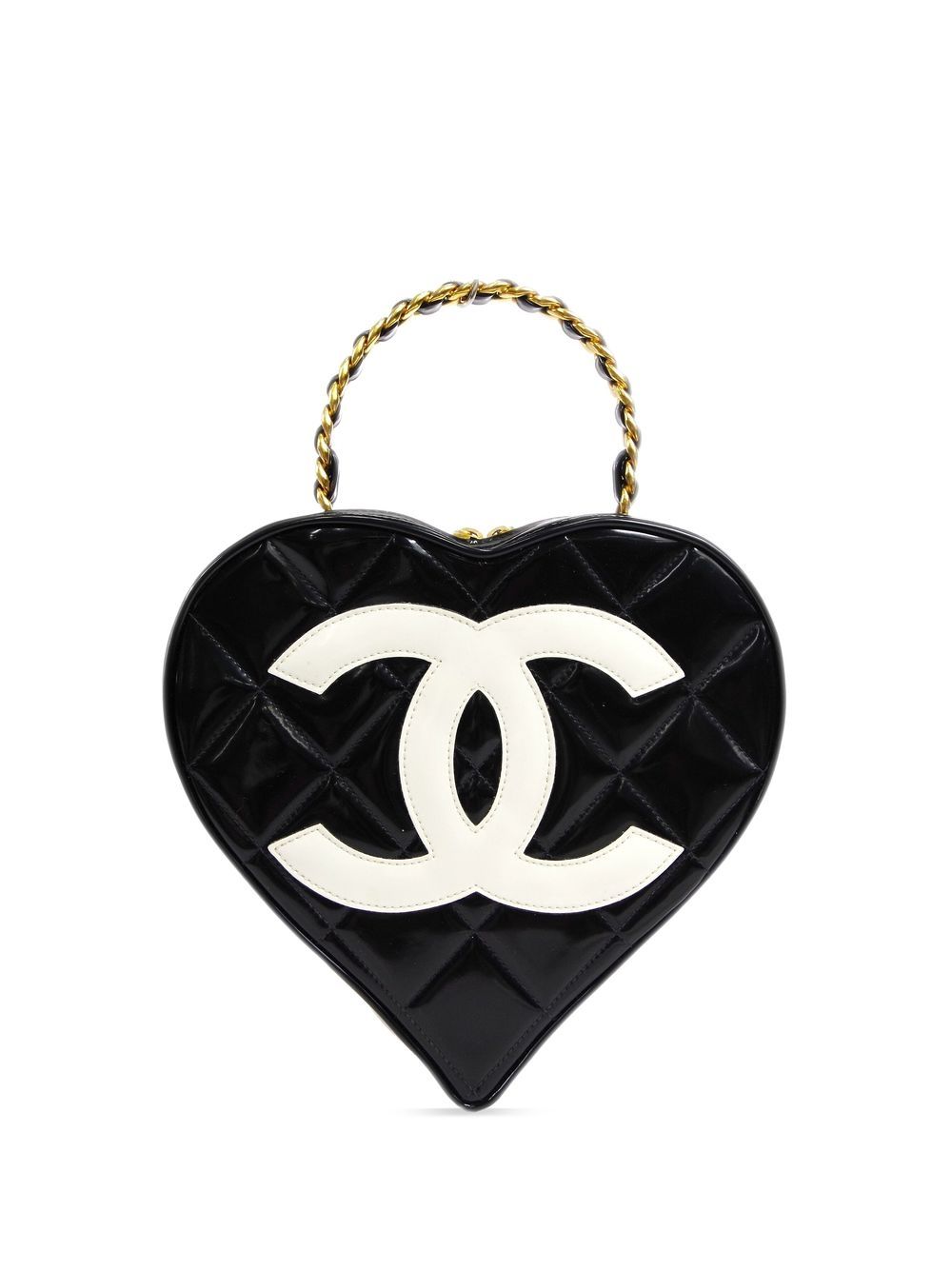 CHANEL Pre-Owned 1995 heart vanity tote bag - Black von CHANEL Pre-Owned