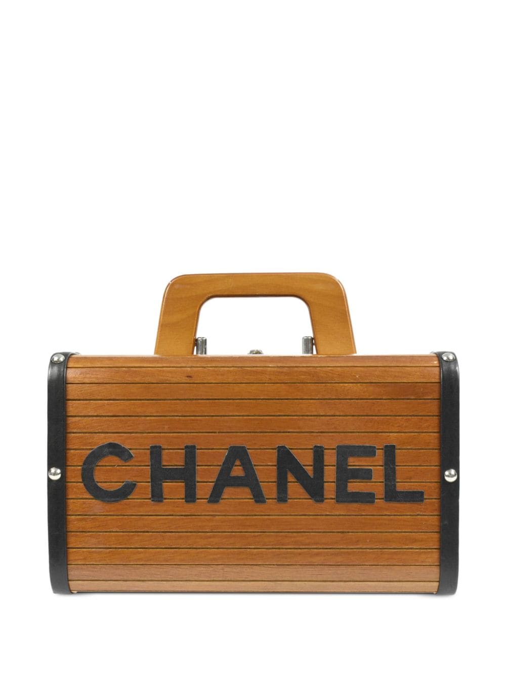 CHANEL Pre-Owned 1995 logo wooden handbag - Brown von CHANEL Pre-Owned