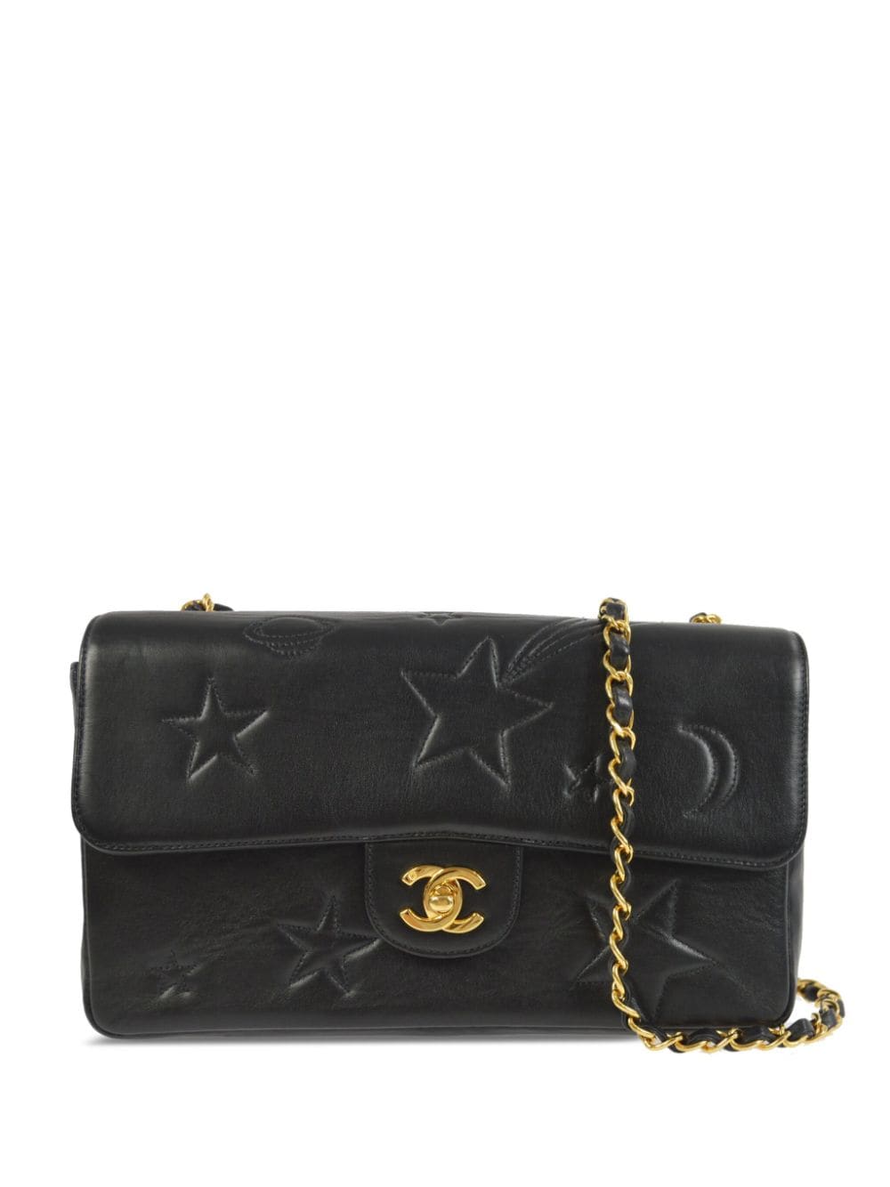 CHANEL Pre-Owned 1995 medium star-embroidered Classic Flap shoulder bag - Black von CHANEL Pre-Owned