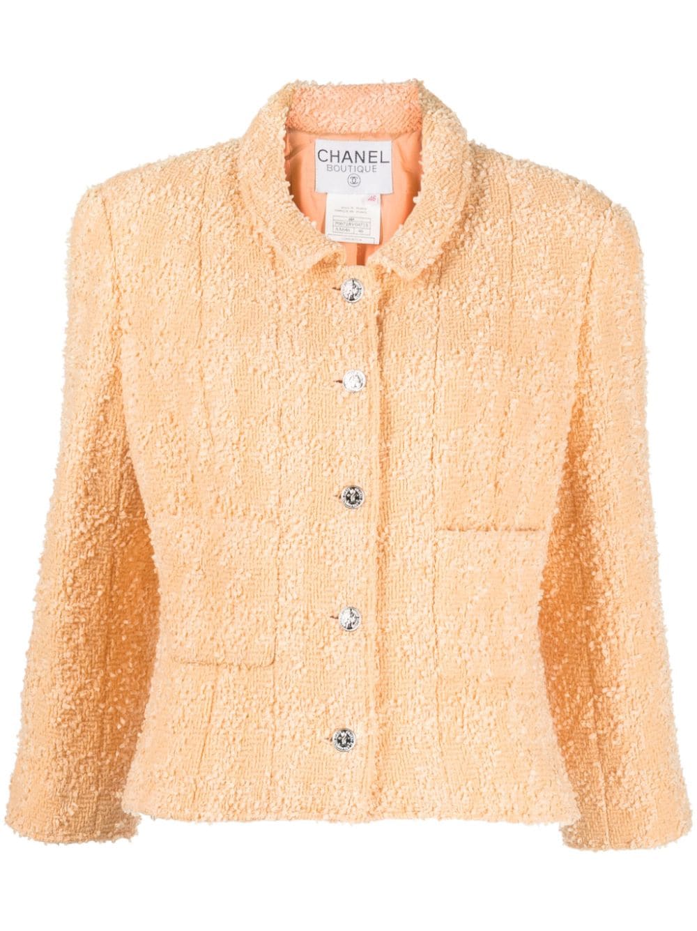 CHANEL Pre-Owned 1996 CC-buttons tweed jacket - Orange von CHANEL Pre-Owned