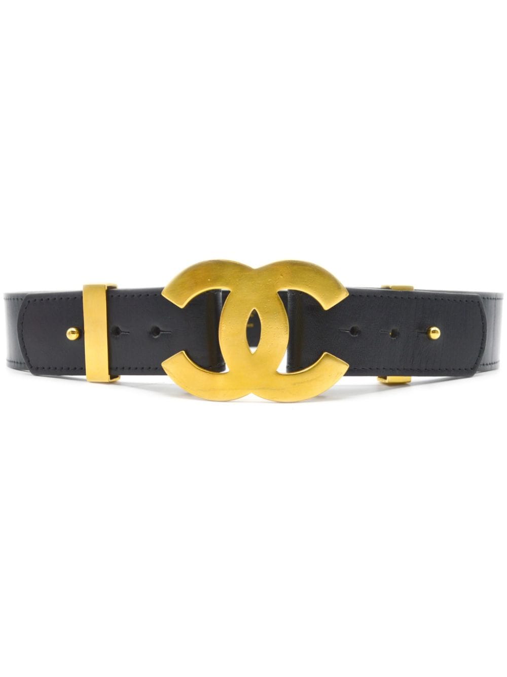 CHANEL Pre-Owned 1996 CC leather belt - Black von CHANEL Pre-Owned