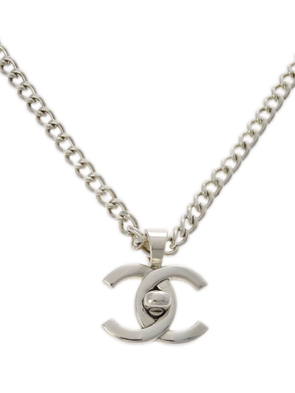 CHANEL Pre-Owned 1996 CC-logo turnlock necklace - Silver von CHANEL Pre-Owned