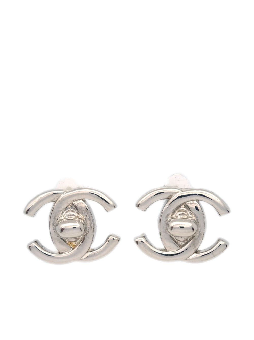 CHANEL Pre-Owned 1996 CC turn-lock clip-on earrings - Silver von CHANEL Pre-Owned