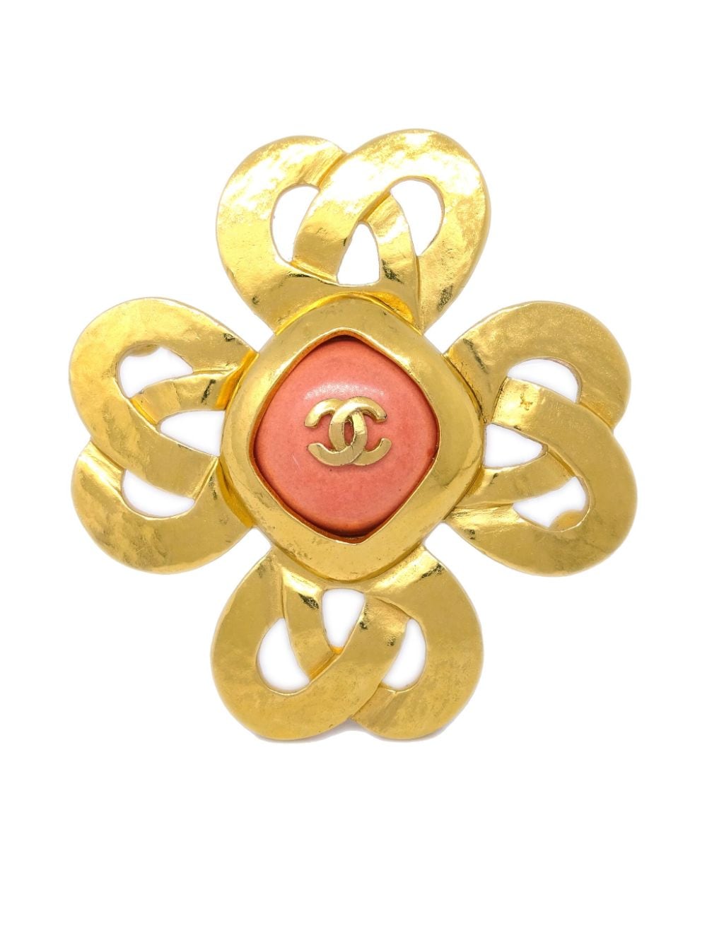 CHANEL Pre-Owned 1997 CC clover brooch - Gold von CHANEL Pre-Owned