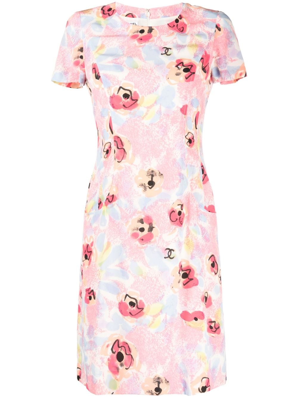 CHANEL Pre-Owned 1997 CC floral-print dress - Pink von CHANEL Pre-Owned