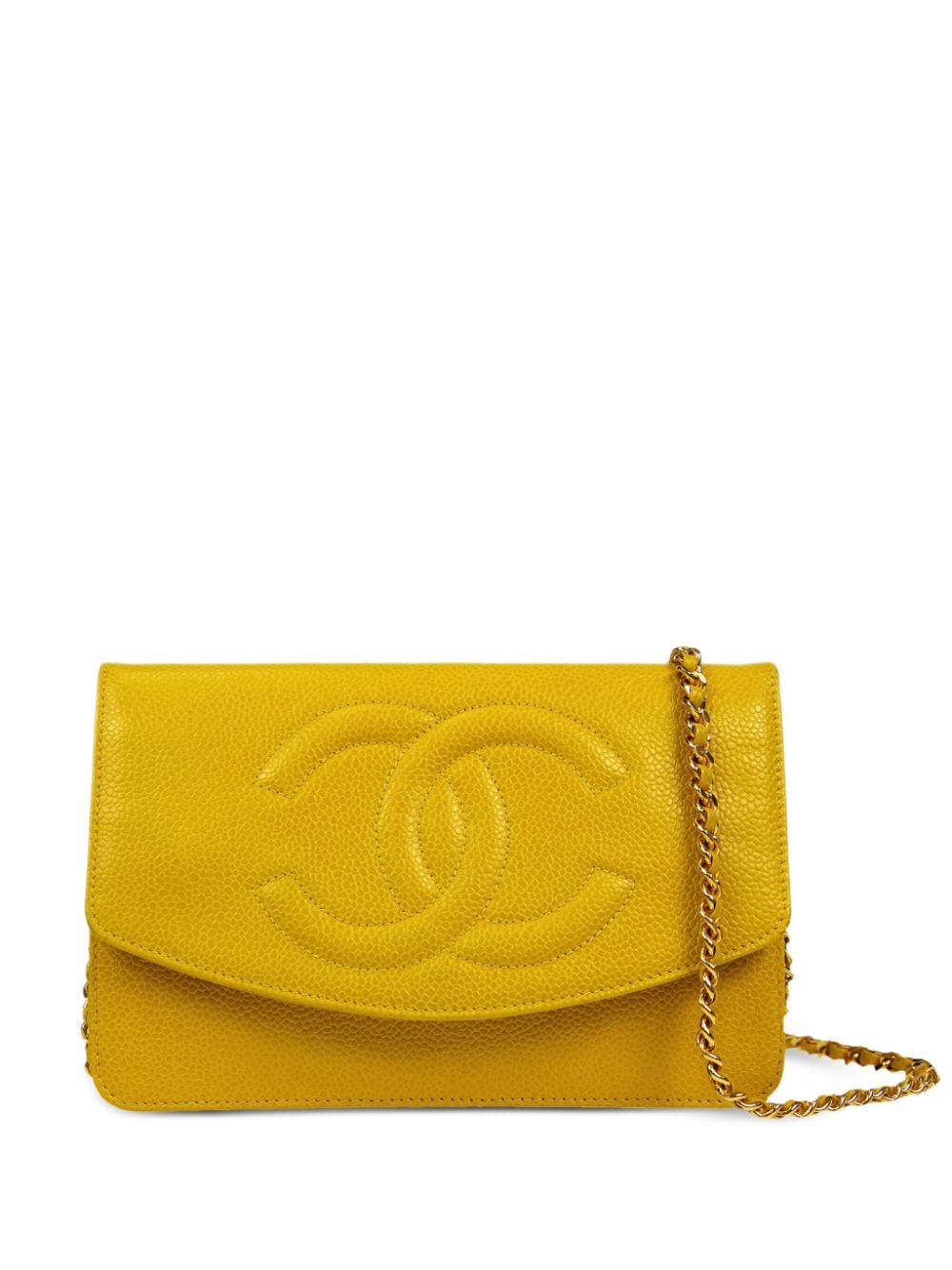 CHANEL Pre-Owned 1997 CC logo-embossed wallet-on-chain - Yellow von CHANEL Pre-Owned