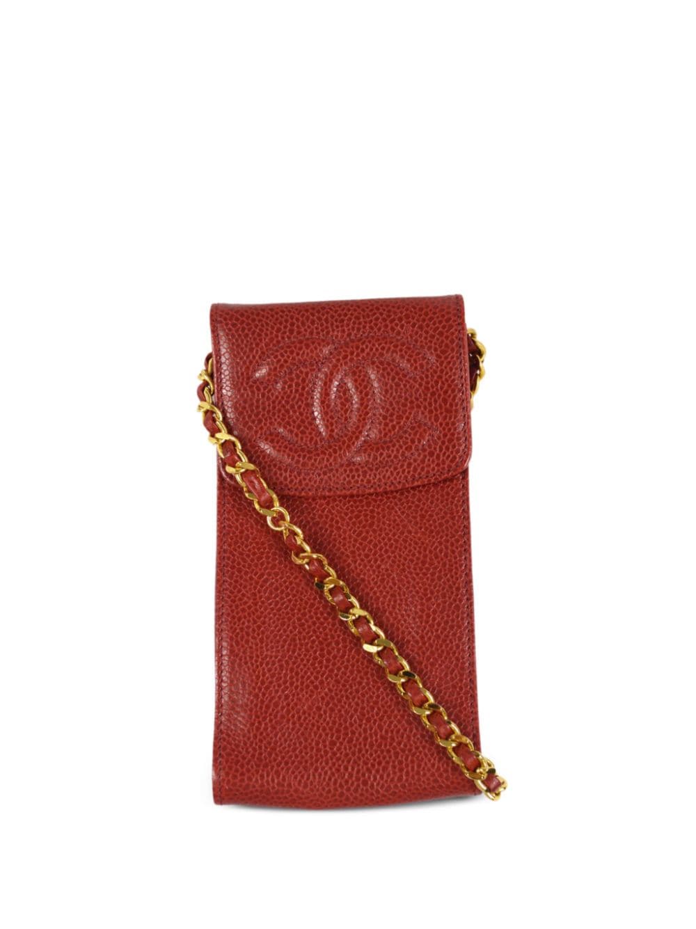CHANEL Pre-Owned 1997 CC stitch sunglasses case shoulder bag - Red von CHANEL Pre-Owned