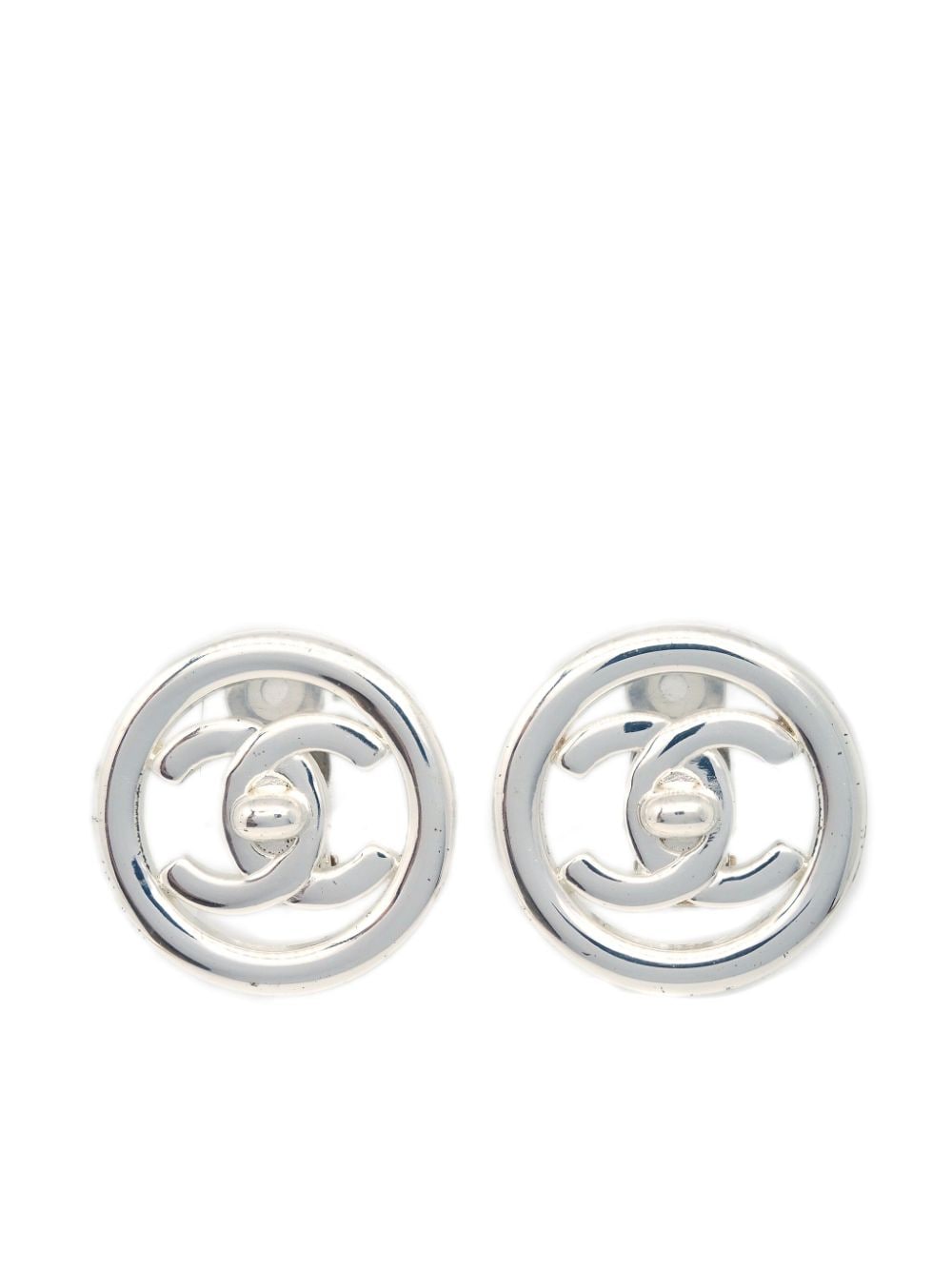 CHANEL Pre-Owned 1997 CC turn-lock earrings - Silver von CHANEL Pre-Owned