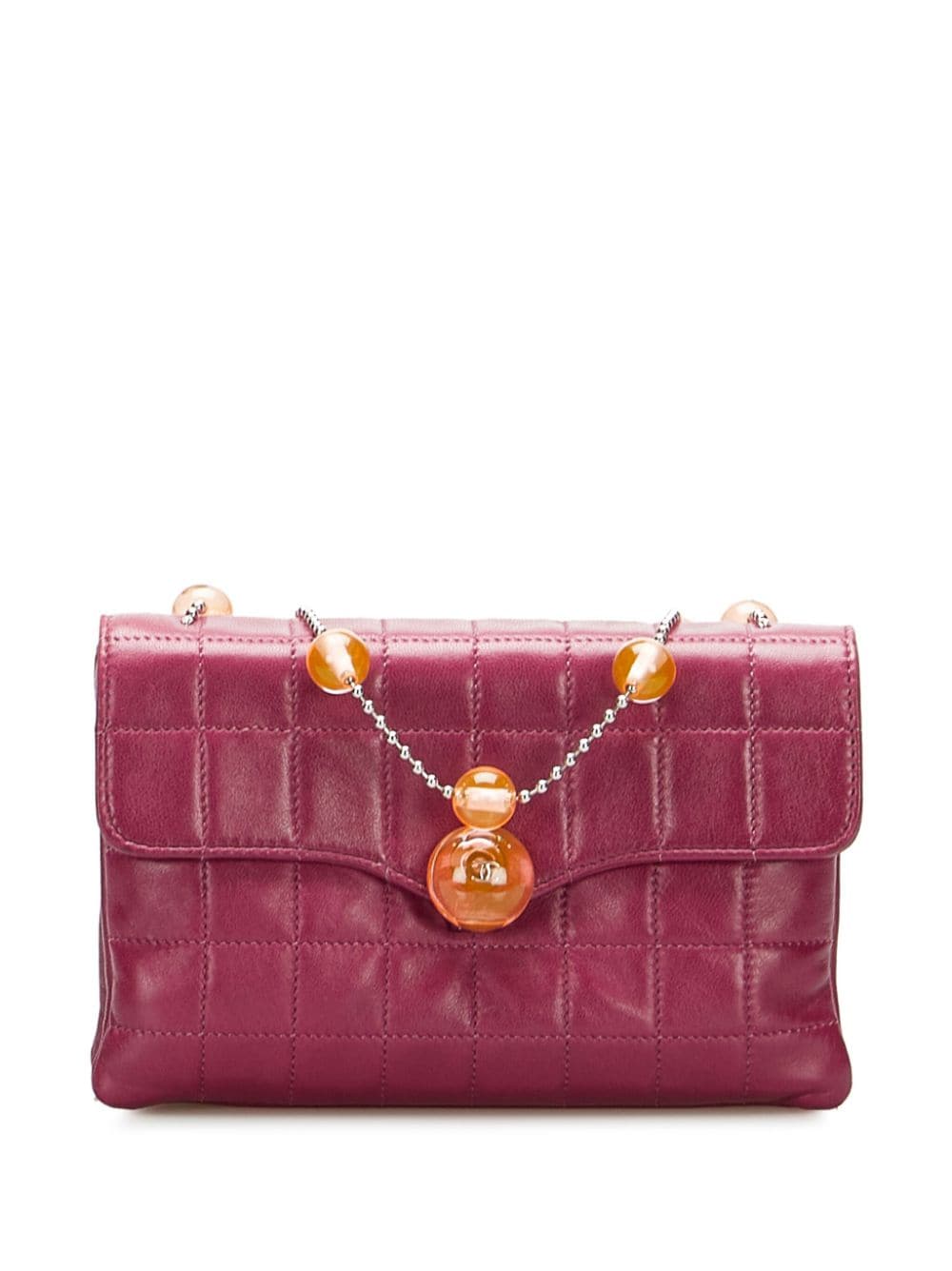 CHANEL Pre-Owned 2000-2002 Choco Bar spheres detail shoulder bag - Purple von CHANEL Pre-Owned