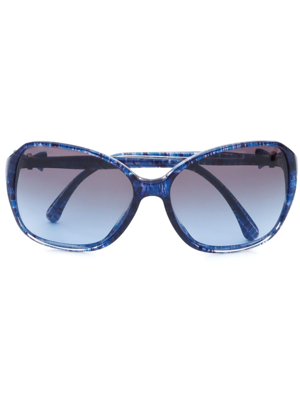 CHANEL Pre-Owned 2000s CC bow-detail oversize-frame sunglasses - Blue von CHANEL Pre-Owned