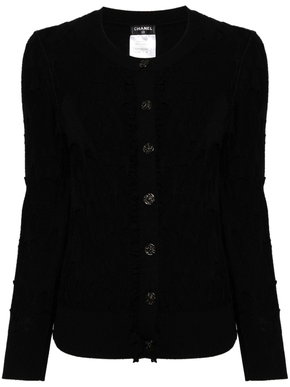 CHANEL Pre-Owned 2000s CC-embossed wool cardigan - Black von CHANEL Pre-Owned