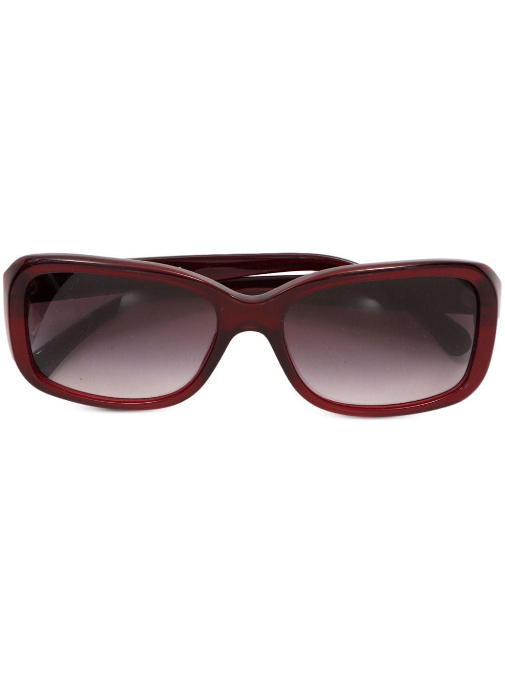 CHANEL Pre-Owned 2000s camellia print rectangle-framed sunglasses - Brown von CHANEL Pre-Owned