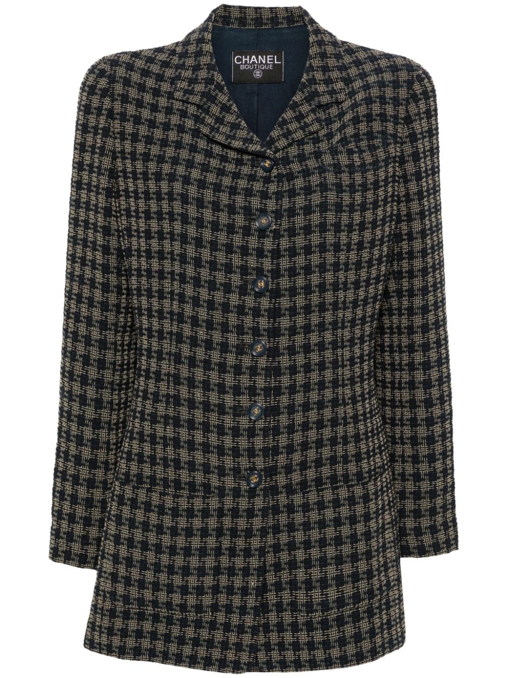 CHANEL Pre-Owned 2000s checked tweed blazer - Blue von CHANEL Pre-Owned