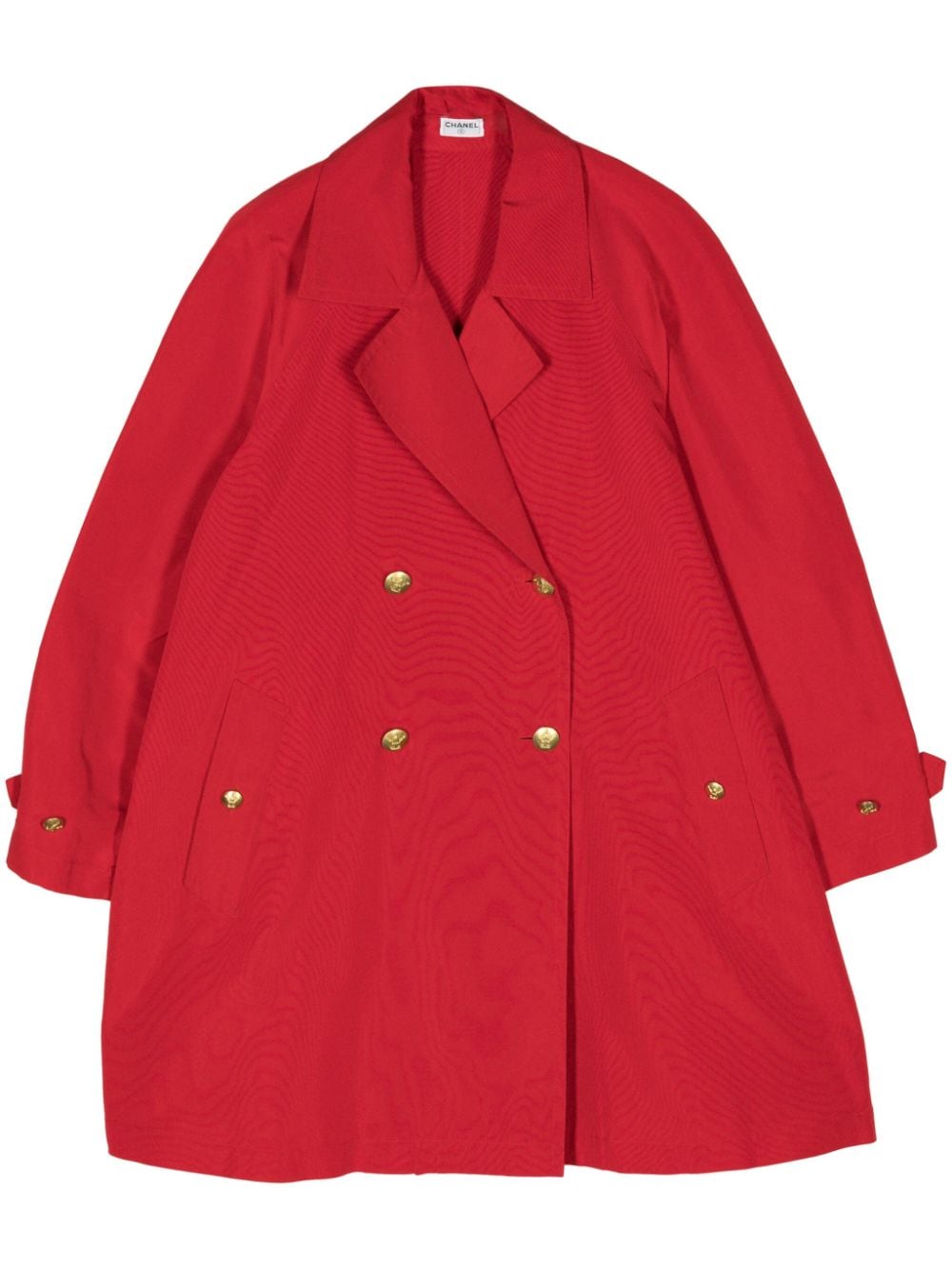 CHANEL Pre-Owned 2000s double-breasted silk coat - Red von CHANEL Pre-Owned