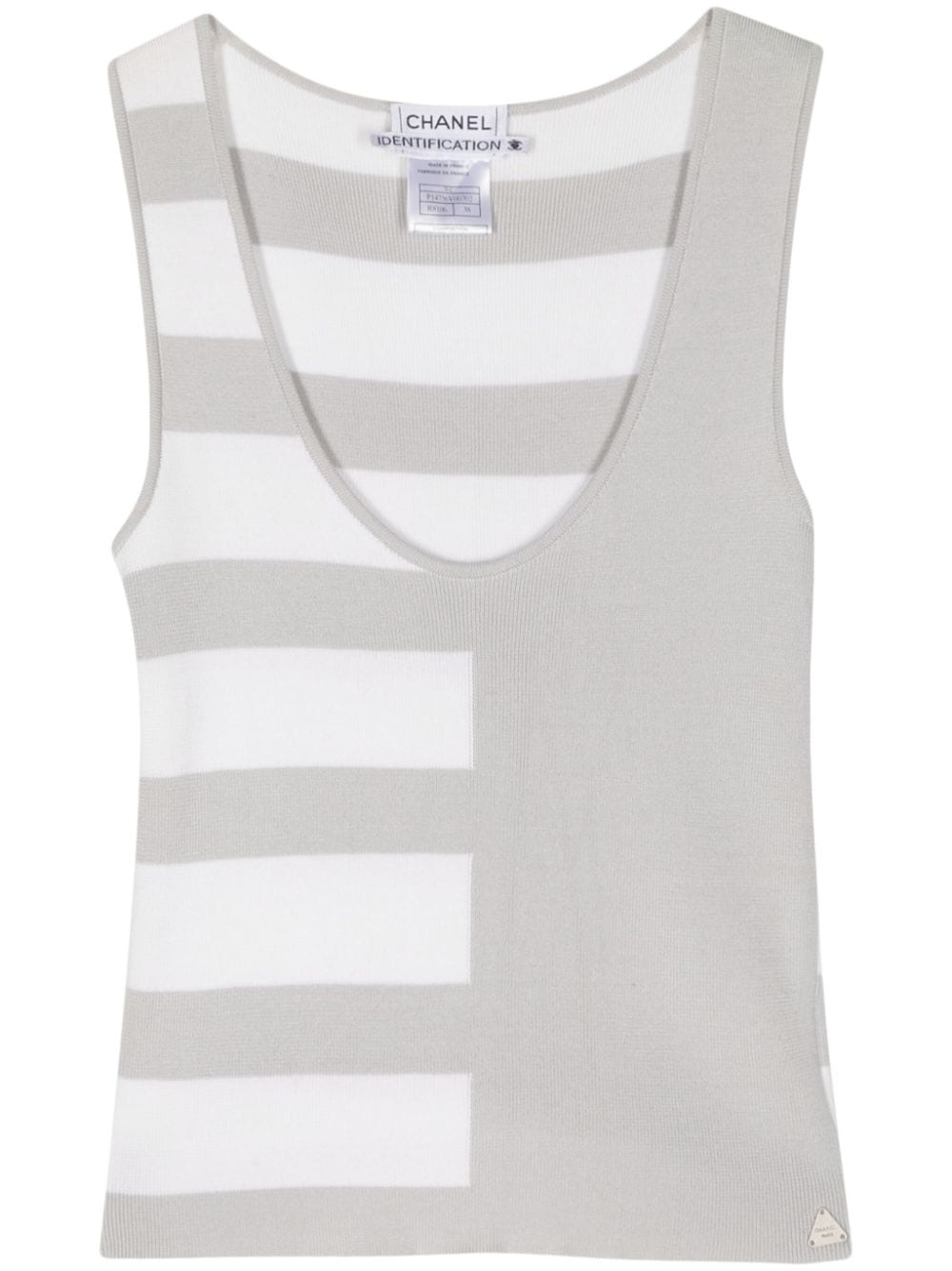 CHANEL Pre-Owned 2000s striped cotton tank top - Grey von CHANEL Pre-Owned