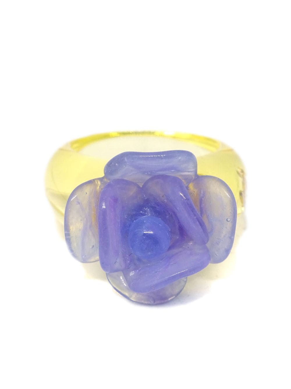 CHANEL Pre-Owned 2001 floral translucent ring - Yellow von CHANEL Pre-Owned