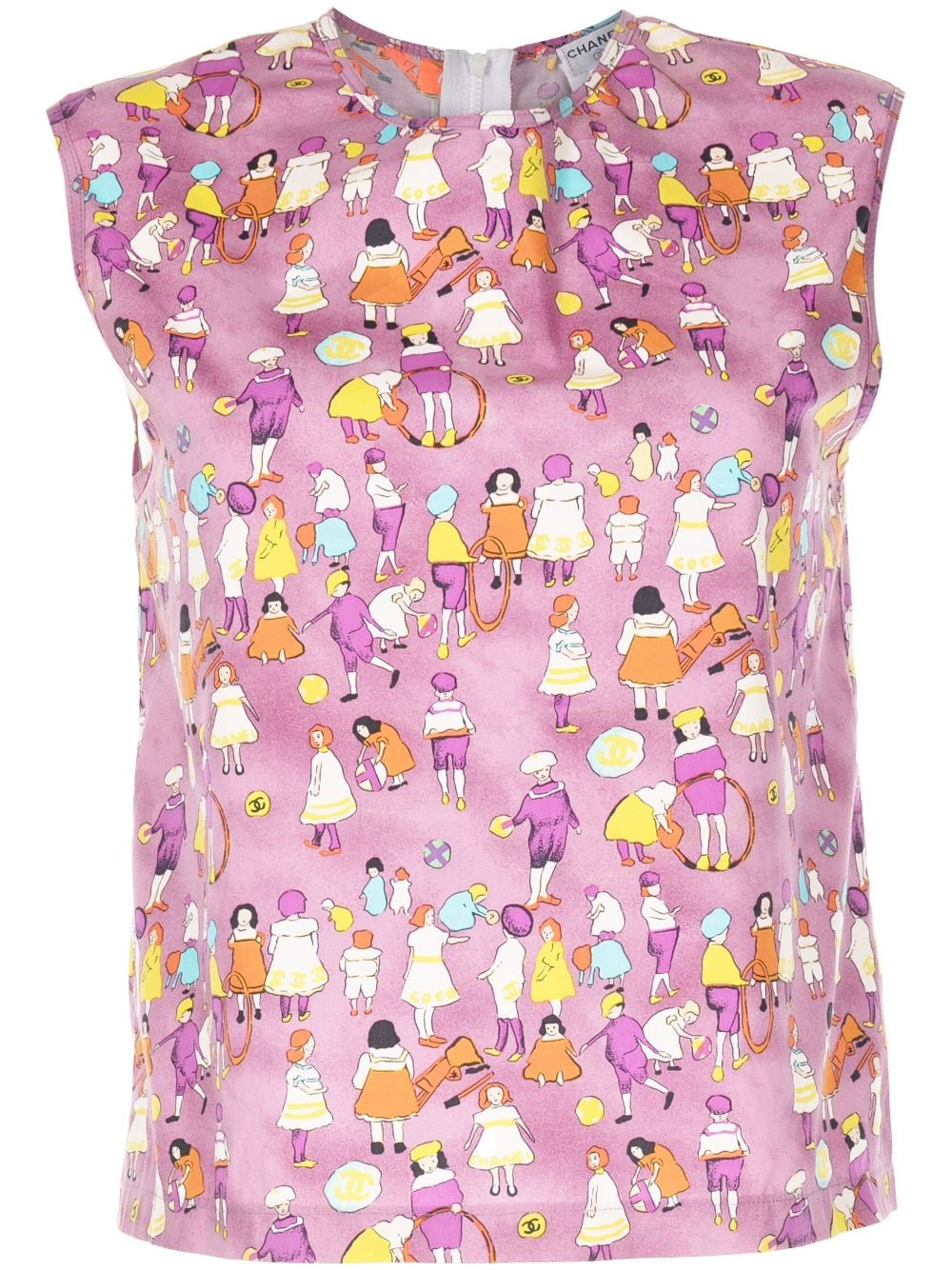 CHANEL Pre-Owned 2001 graphic-print sleeveless top - Purple von CHANEL Pre-Owned
