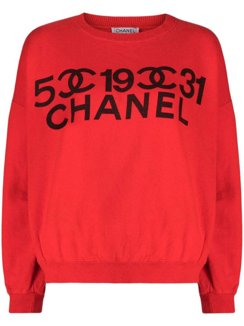 CHANEL Pre-Owned 2001 logo-print sweatshirt - Red von CHANEL Pre-Owned