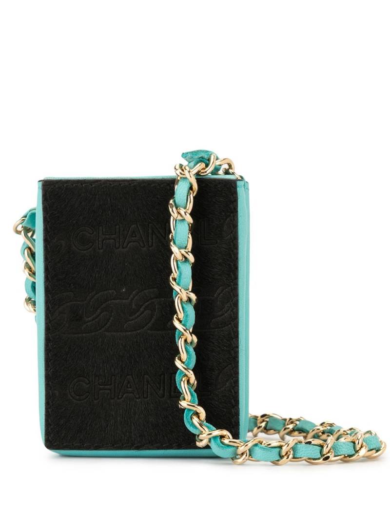 CHANEL Pre-Owned 2001 mini chain pouch - Blue von CHANEL Pre-Owned