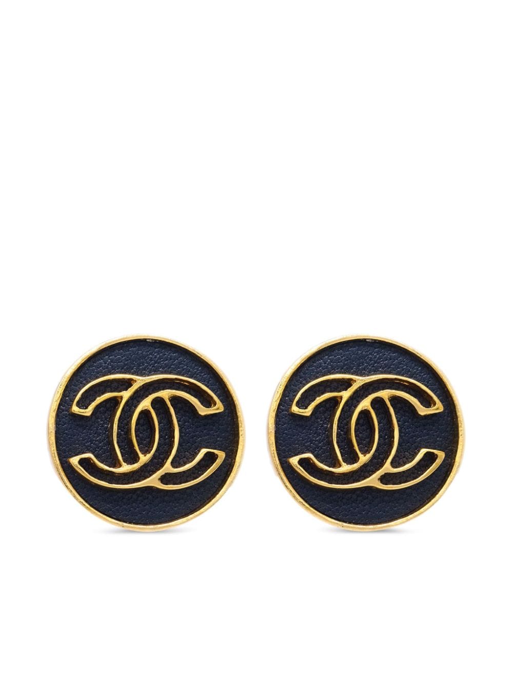 CHANEL Pre-Owned 2003 CC button clip-on earrings - Black von CHANEL Pre-Owned