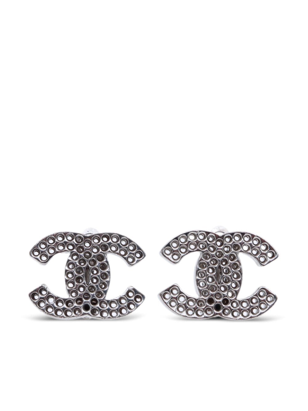 CHANEL Pre-Owned 2003 CC clip-on earrings - Silver von CHANEL Pre-Owned