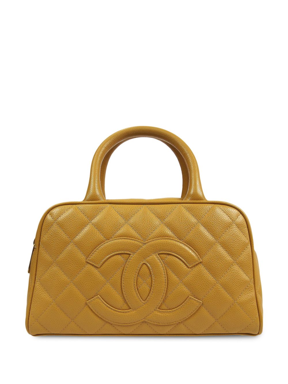 CHANEL Pre-Owned 2003 CC diamond-quilted bowling bag - Yellow von CHANEL Pre-Owned