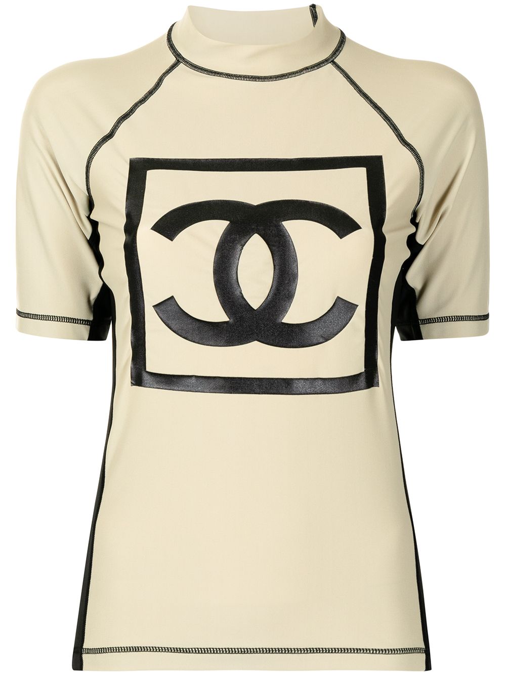 CHANEL Pre-Owned 2003 Sports CC patch T-shirt - White von CHANEL Pre-Owned