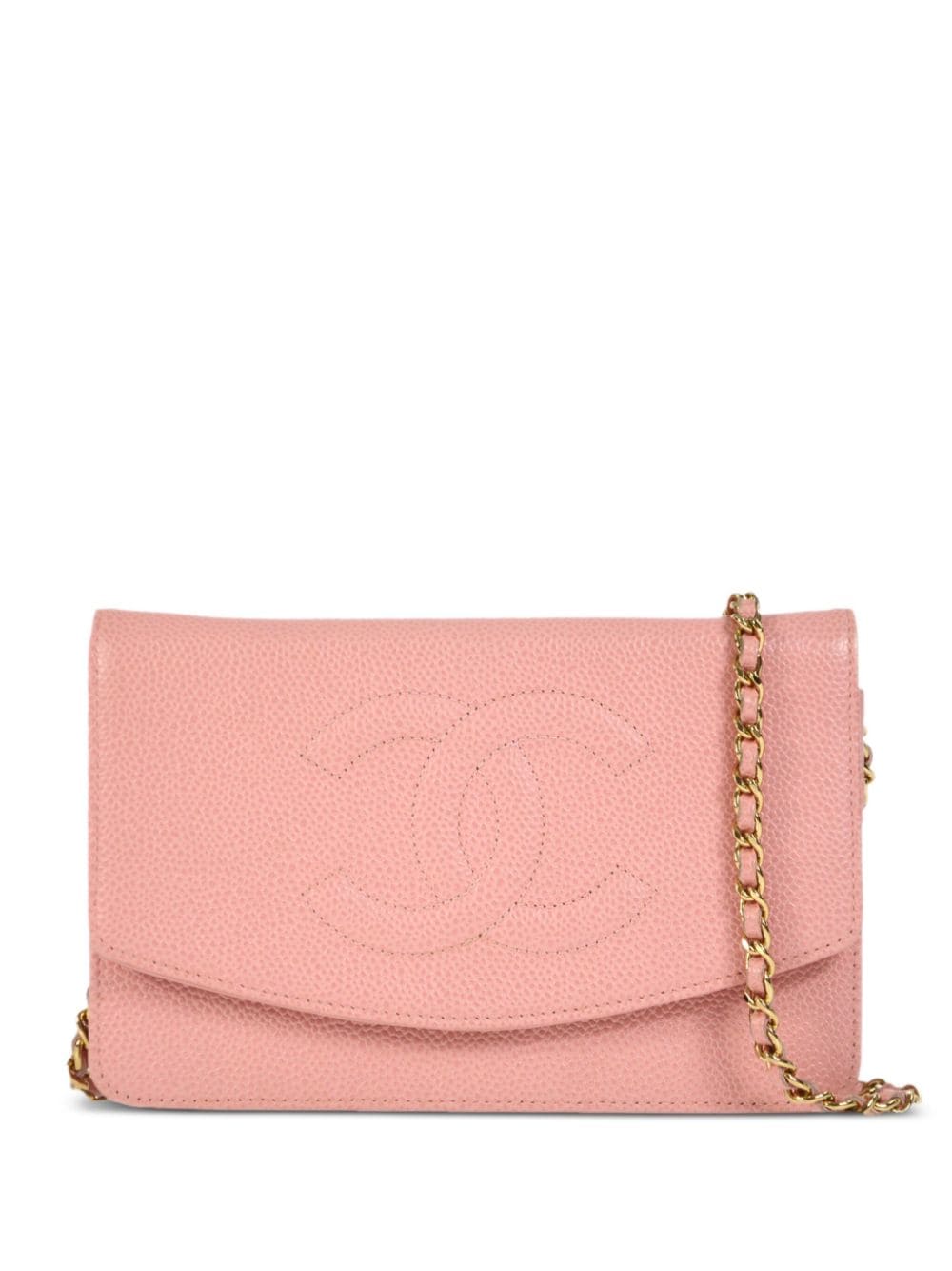 CHANEL Pre-Owned 2005 CC leather wallet-on-chain - Pink von CHANEL Pre-Owned