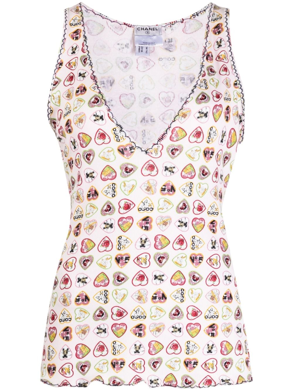CHANEL Pre-Owned 2006 Valentine heart-print tank top - Pink von CHANEL Pre-Owned
