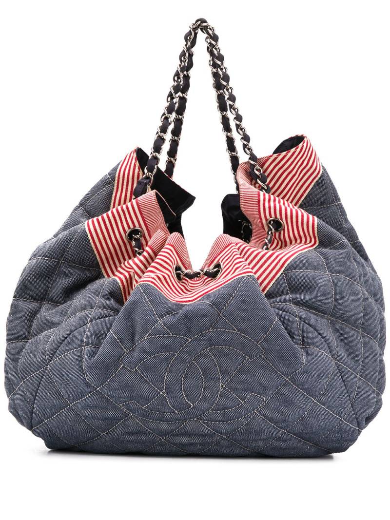 CHANEL Pre-Owned 2008-2009 CC diamond-quilted tote bag - Blue von CHANEL Pre-Owned