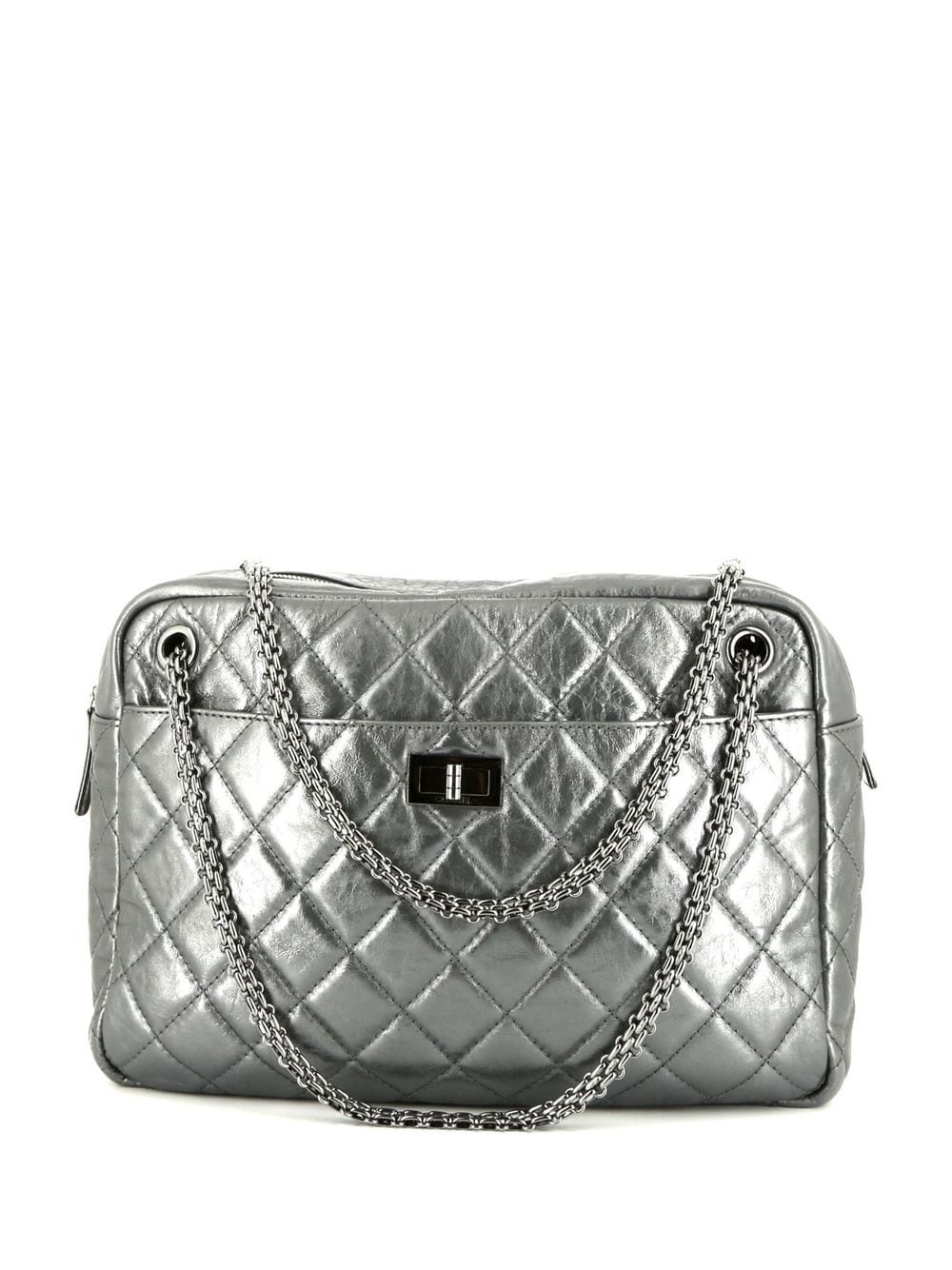CHANEL Pre-Owned 2008 Mademoiselle Reissue zipped shoulder bag - Silver von CHANEL Pre-Owned