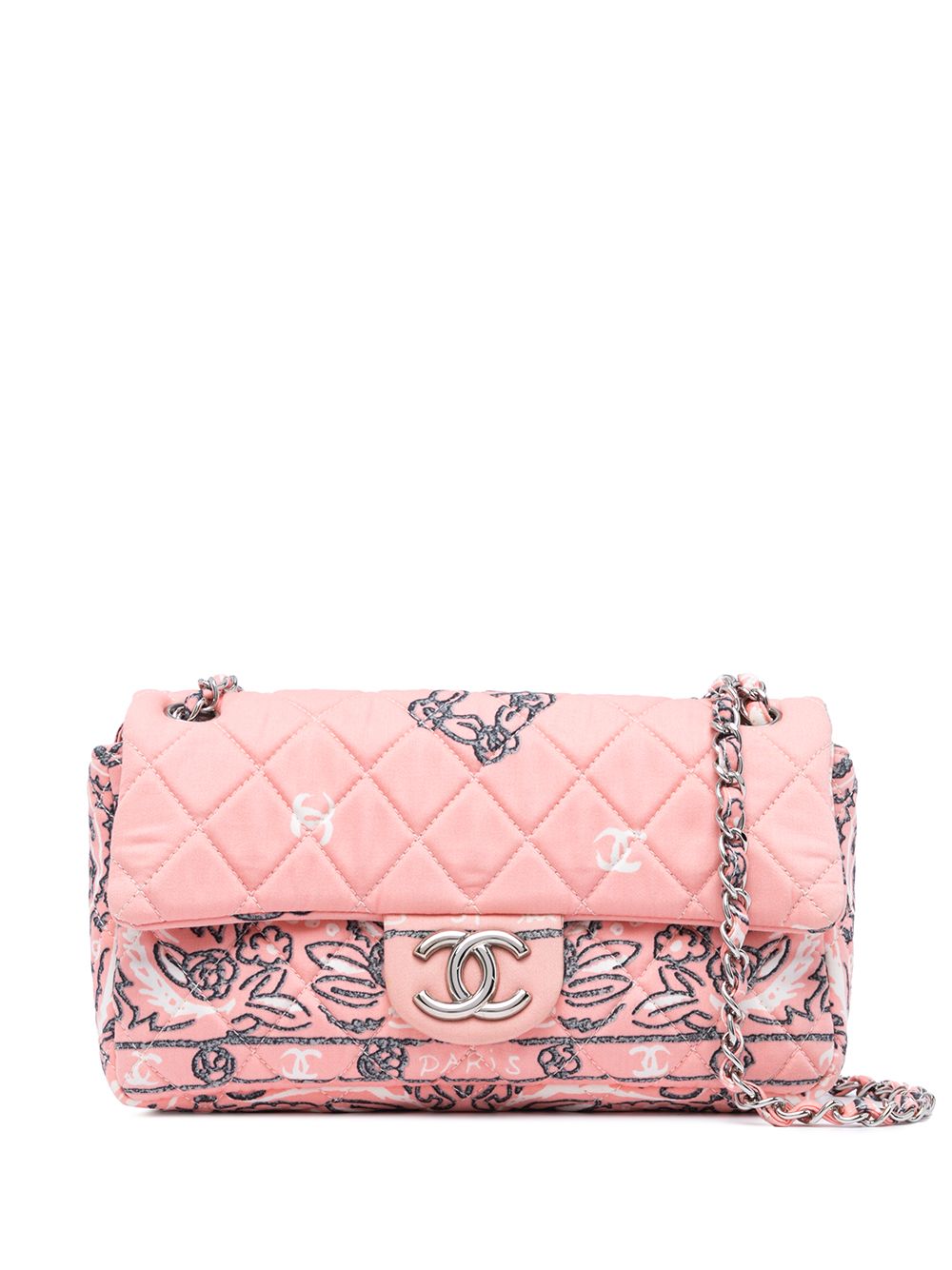 CHANEL Pre-Owned 2008 quilted floral print shoulder bag - Pink von CHANEL Pre-Owned