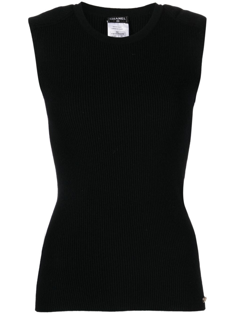 CHANEL Pre-Owned 2009 ribbed-knit tank top - Black von CHANEL Pre-Owned