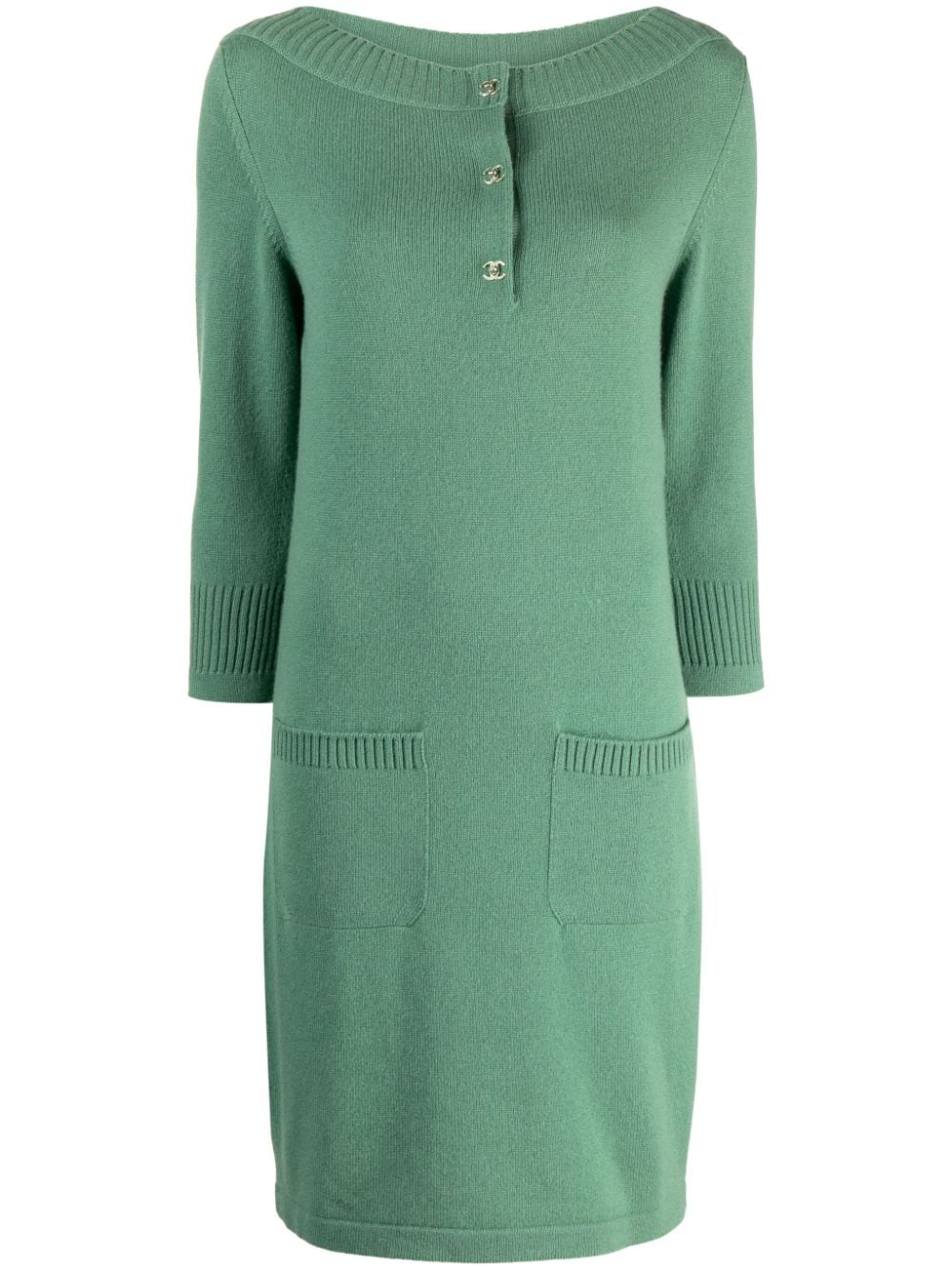 CHANEL Pre-Owned 2010 cashmere minidress - Green von CHANEL Pre-Owned