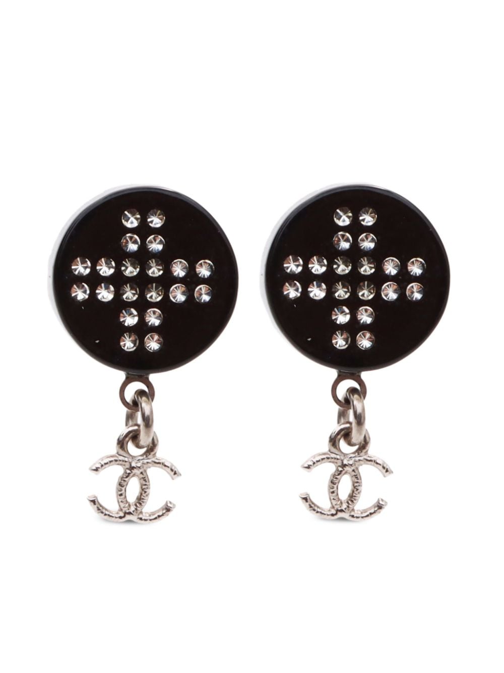 CHANEL Pre-Owned 2011 CC silver-plated drop earrings von CHANEL Pre-Owned