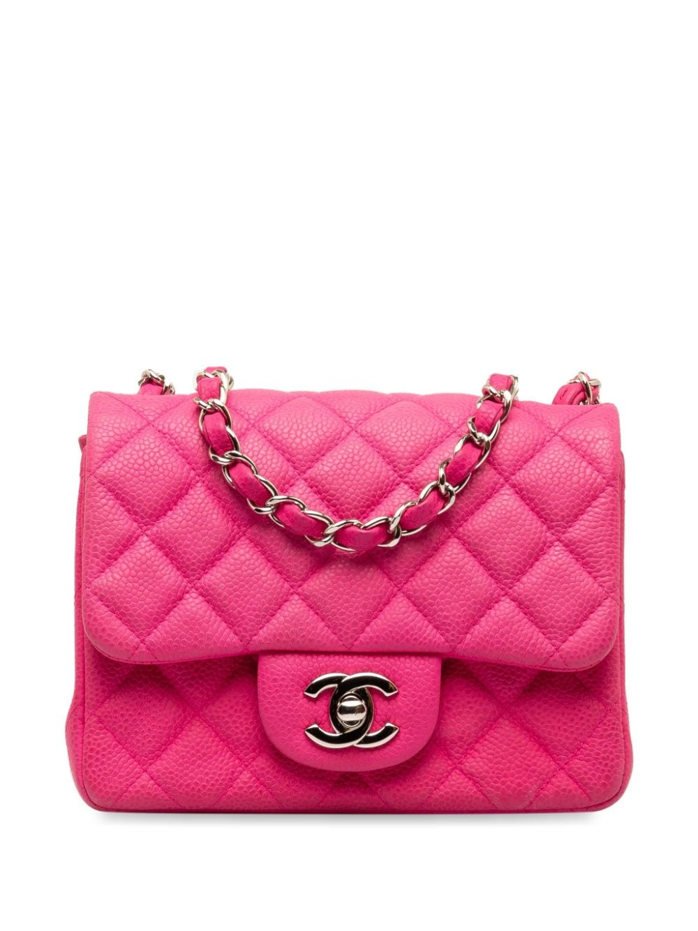 CHANEL Pre-Owned 2012-2013 Mini Square Caviar Single Flap shoulder bag - Pink von CHANEL Pre-Owned