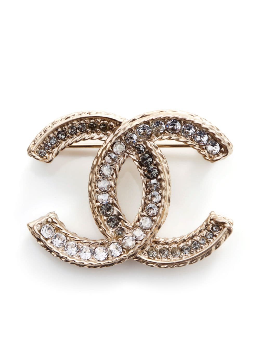 CHANEL Pre-Owned 2014 rhinestone-embellished CC-logo brooch - Gold von CHANEL Pre-Owned