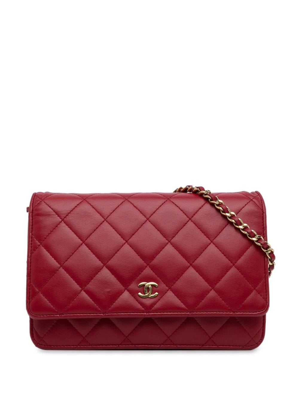 CHANEL Pre-Owned 2016-2017 Classic Lambskin Wallet on Chain crossbody bag - Red von CHANEL Pre-Owned