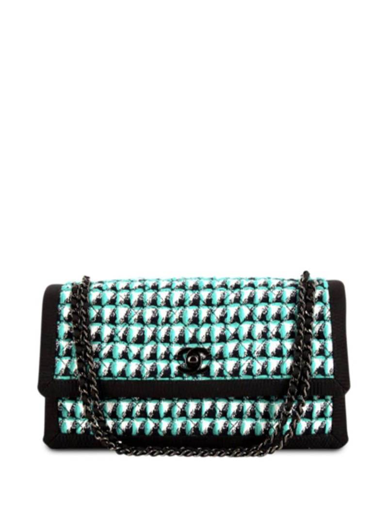 CHANEL Pre-Owned 2016 Timeless houndstooth tweed shoulder bag - Green von CHANEL Pre-Owned