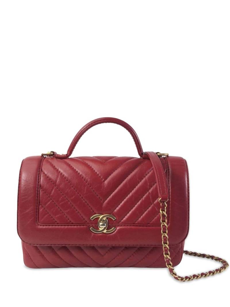 CHANEL Pre-Owned 2017-2018 CC turn-lock V-stitch two-way handbag - Red von CHANEL Pre-Owned