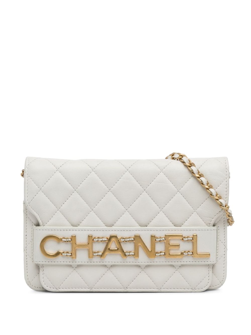 CHANEL Pre-Owned 2019 Enchained Flap Wallet on Chain crossbody bag - White von CHANEL Pre-Owned