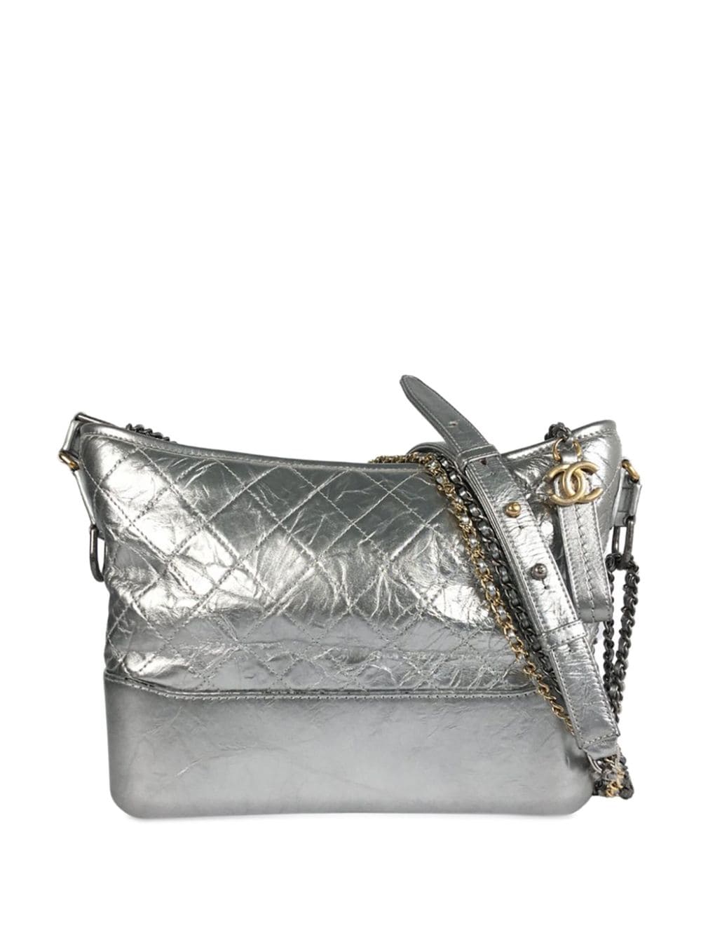 CHANEL Pre-Owned 2019 Medium Calfskin Gabrielle crossbody bag - Silver von CHANEL Pre-Owned
