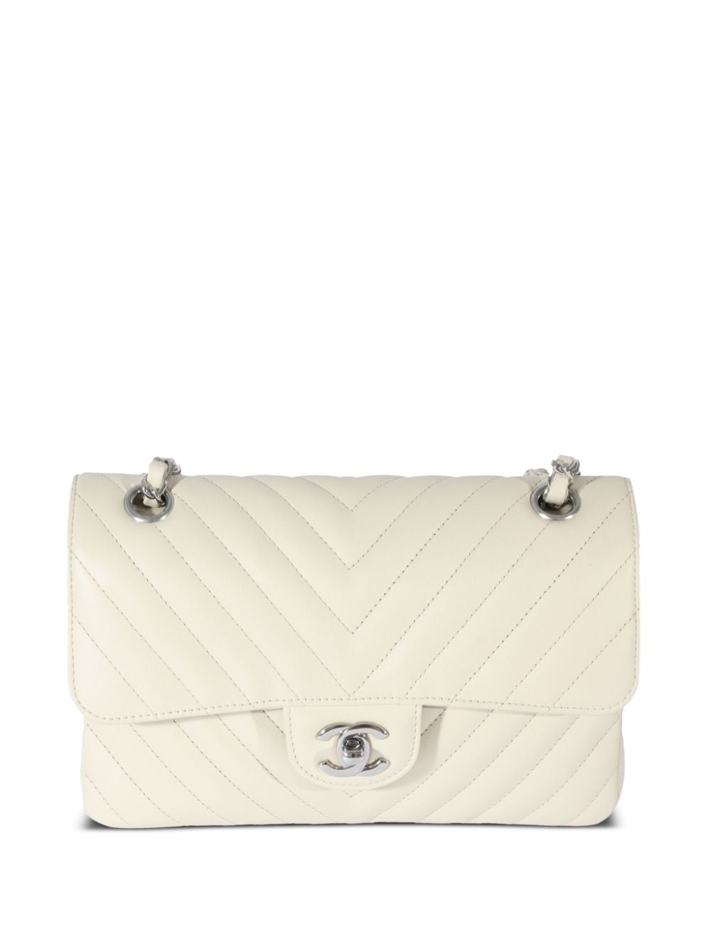 CHANEL Pre-Owned 2022 small chevron quilted shoulder bag - White von CHANEL Pre-Owned