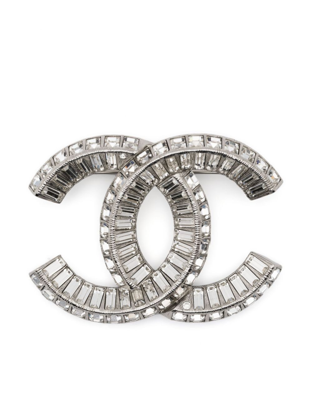 CHANEL Pre-Owned 2023 CC crystal-embellished brooch - Silver von CHANEL Pre-Owned