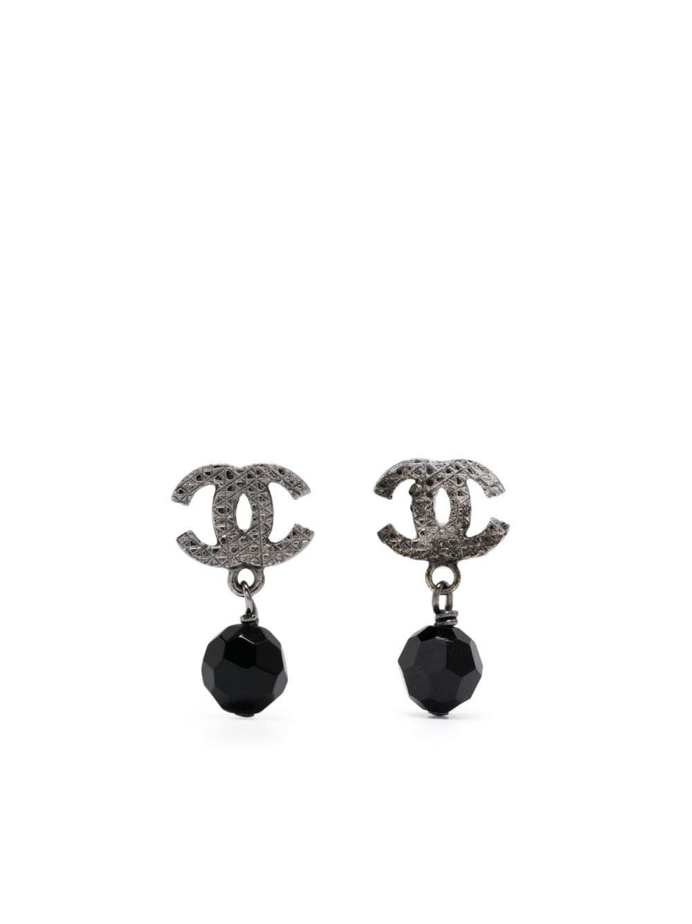 CHANEL Pre-Owned CC bead drop earrings - Black von CHANEL Pre-Owned