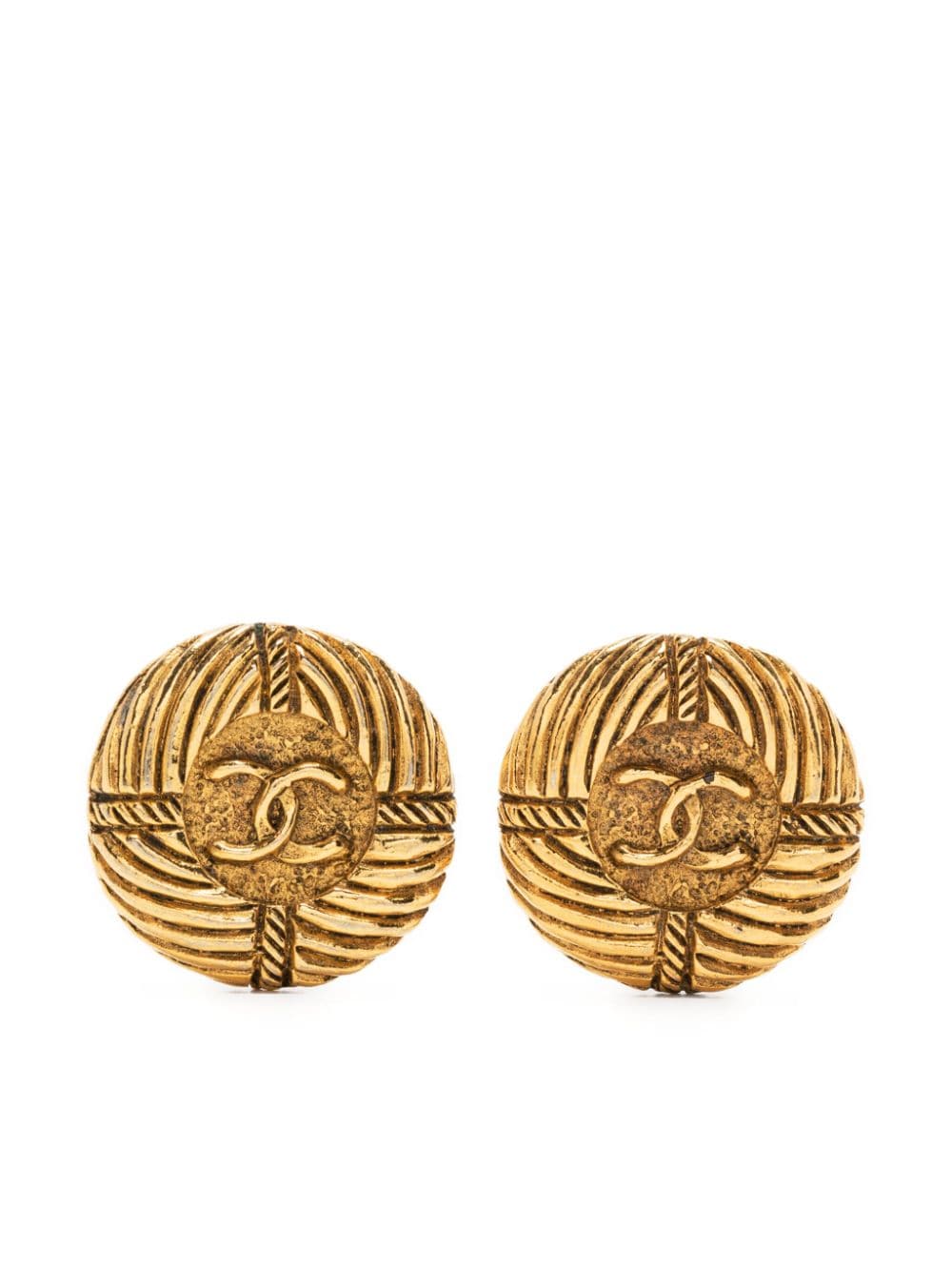 CHANEL Pre-Owned CC button clip-on earrings - Gold von CHANEL Pre-Owned