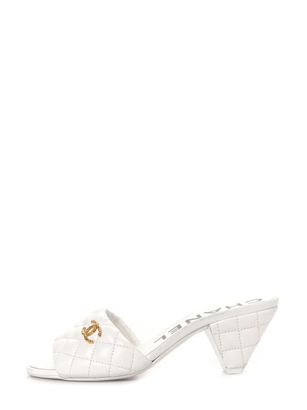 CHANEL Pre-Owned CC diamond-quilted sandals - White von CHANEL Pre-Owned