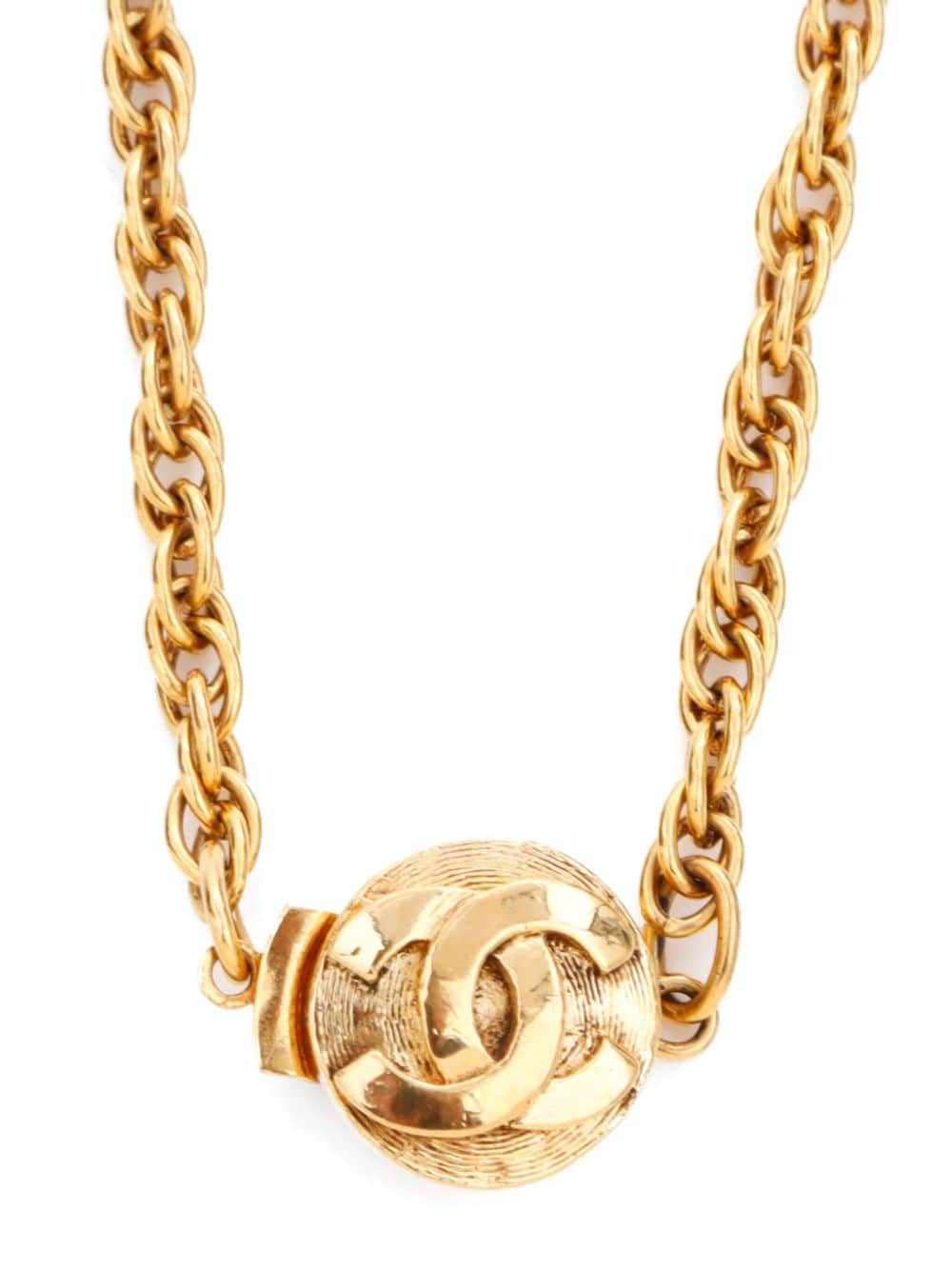 CHANEL Pre-Owned CC-embossed pendant long necklace - Gold von CHANEL Pre-Owned
